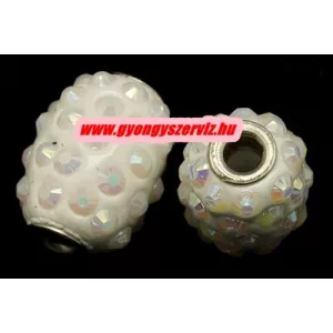 Kiárusítás!   Indonéz gyöngy, bali gyöngy. 19x15mm. Fehér. Mindig akcióban!