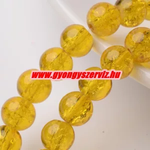 Roppantott üveggyöngy. 6mm, 8mm. "Citrin." 20db/csomag.