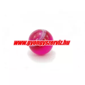 Pink achát ásványgyöngy. Marokkő, harmónia gyöngy. 16mm.
