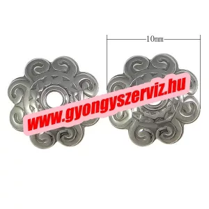 Gyöngykupak Nemesacél. 10x10x4mm.