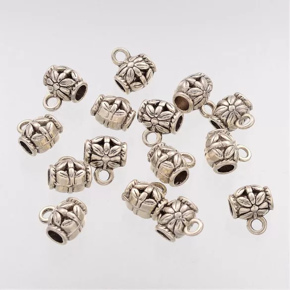 10db. Charm tartó, medál tartó. 9x7.5mm. Antik ezüst szín.