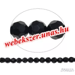   Kiárusítás!  20db. Csiszolt üveggyöngy. 8mm. Fekete. Mindig akcióban!