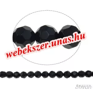 Kiárusítás!  20db. Csiszolt üveggyöngy. 8mm. Fekete. Mindig akcióban!