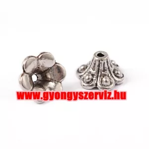 20db gyöngykupak. 10x6mm. Antik ezüst szín.
