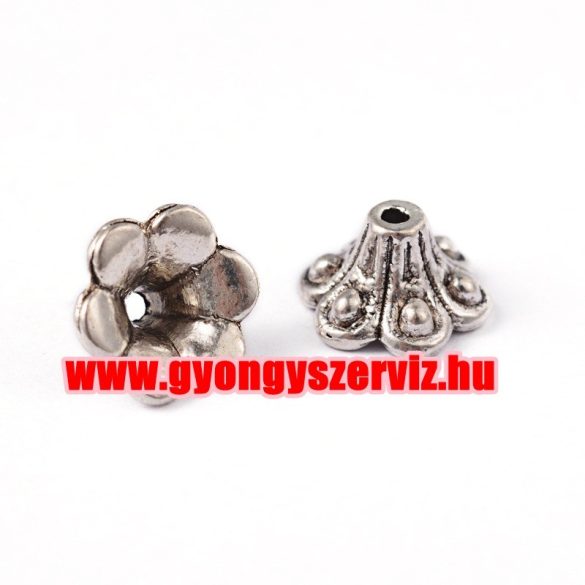 20db gyöngykupak. 10x6mm. Antik ezüst szín.