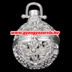 Leárazás! Angyalhívó medál.  Virágok. Ezüst szín.