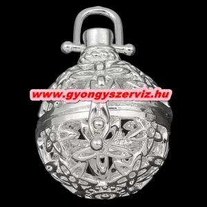 Leárazás! Angyalhívó medál.  Virágok. Ezüst szín.