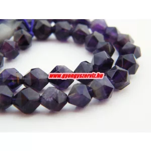 Ametiszt polygon ásványgyöngy.