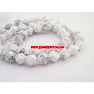 Howlit polygon ásványgyöngy. 6, 8, 10mm.