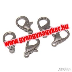   10db. Delfinzár. Ékszer kapocs. 6x12x3mm. Ólomfekete szín.