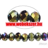 Kiárusítás!  20db. Csiszolt üveggyöngy. Fánk gyöngy. 6x8mm. 10 szín! Mindig akcióban!