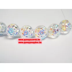  PRECIOSA préselt , két lukú üveggyöngy. 8mm. Kristály Ab. Mindig akcióban!