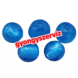   Lámpagyöngy, fóliás üveggyöngy. 10mm. Kék. Mindig akcióban!