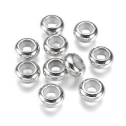 20db. Fém köztes gyöngy. 6.3x2.5mm. Platina szín.