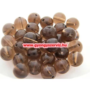 10db. Füstkvarc ásványgyöngy.  10mm.