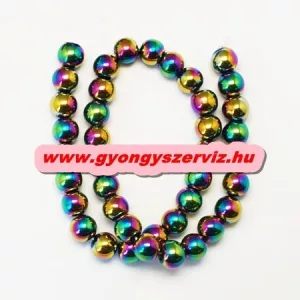 Hematit ásványgyöngy. 6mm. Szívárvány szín.
