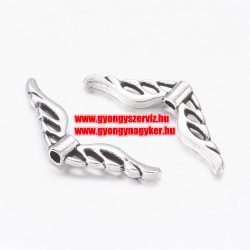   10db. Angyalszárny, köztes gyöngy. Antik ezüst szín. 22x8x3mm.