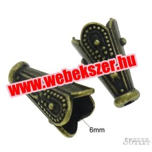Gyöngykupak. Tölcsér. 7x12x7.5mm. Antik bronz szín.  Leárazva!
