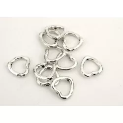 Gyöngykeret. Szív. 14x2mm. Antik ezüst szín.
