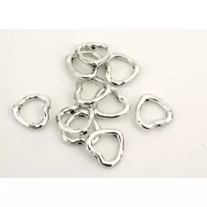 Gyöngykeret. Szív. 14x2mm. Antik ezüst szín.