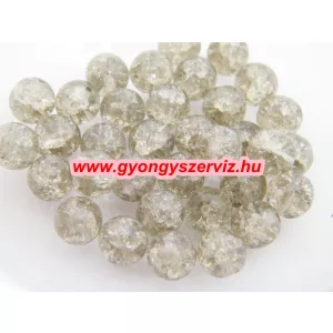 Kiárusítás! 10db. Cseh, roppantott üveggyöngy. 8mm. Szürke. Mindig akcióban!