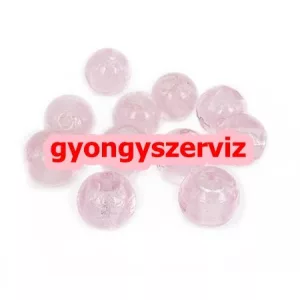 Lámpagyöngy, fóliás üveggyöngy. 10mm. Rózsaszín. 