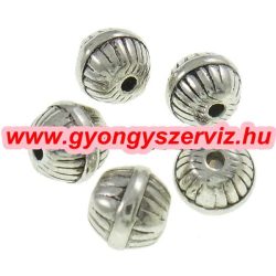   10db. Hordó. 6x7mm. Antik ezüst szín. Fémgyöngy, köztes gyöngy.