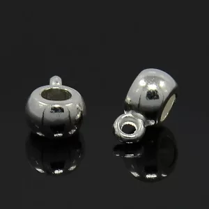 10db.  Charm tartó. Medál tartó.  6x9x4mm. Platina szín.