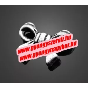 10db.  Masni. 13.4x9.5mm. Antik ezüst szín. Fémgyöngy, köztes gyöngy.
