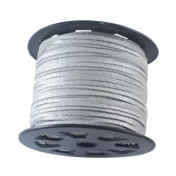 10m. Velúr zsinór. 3x1.4mm. Csillogó ezüst.