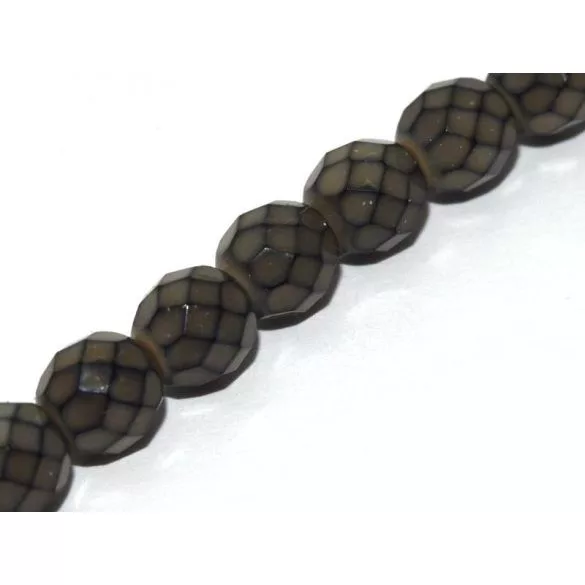 Kiárusítás! 20db. Cseh csiszolt gyöngy. 8mm. Fekete, opál.