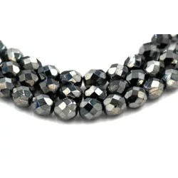 Kiárusítás! 20 db. Cseh csiszolt gyöngy. 8mm. hematit