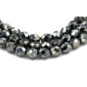 Kiárusítás! 20 db. Cseh csiszolt gyöngy. 8mm. hematit
