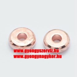 10db. Fém köztes gyöngy. 6x2mm. Rózsaarany szín.