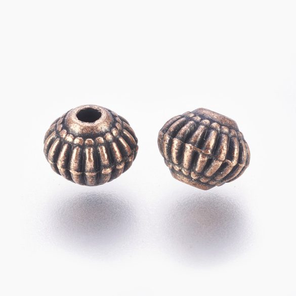 10db. Fém köztes gyöngy. 8x6.5mm. Antik réz szín.