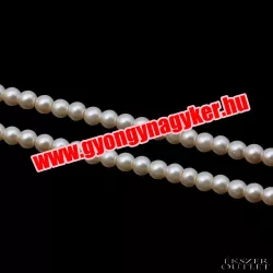 Üveggyöngy. Teklagyöngy. 6mm. Krém.  20db/csomag.
