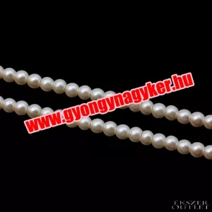 Üveggyöngy. Teklagyöngy. 6mm. Krém.  20db/csomag.
