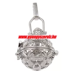Leárazás! Angyalhívó medál. 25x25x20mm. Platina szín.