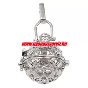 Leárazás! Angyalhívó medál. 25x25x20mm. Platina szín.