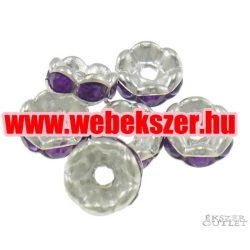 10db. Köztes gyöngy. Rondell. 7x4mm. Lila.   Leárazva!