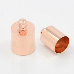 10db. Beragasztható zsinórvég. 10x5mm. Rózsaarany szín.