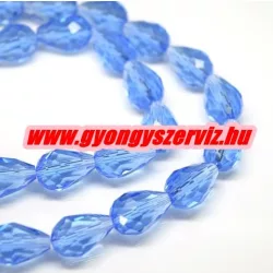   Kiárusítás!  10db.  Könnycsepp gyöngy, teardrop. 12x8mm. Kék. Mindig akcióban!