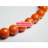Leárazás! 10db. Csiszolt üveggyöngy. Narancs aura. 8mm. Mindig akcióban!