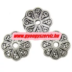 20db gyöngykupak. 13x13x3mm. Antik ezüst szín.