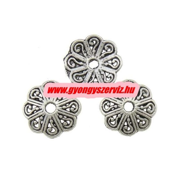 20db gyöngykupak. 13x13x3mm. Antik ezüst szín.