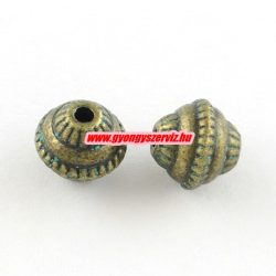  Hordó. 8x7mm. Antik bronz, patinás szín. Köztes gyöngy, fém gyöngy.