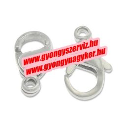 Acél delfinzár, delfin kapocs, ékszer zár. 12x7mm.