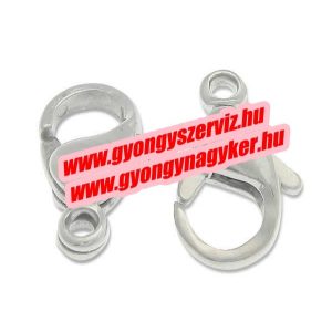 Acél delfinzár, delfin kapocs, ékszer zár. 12x7mm.