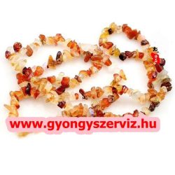   Törmelékköves szál. Féldrágakő splitter. 1 szál. Karneol.