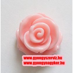 Ragasztható gyanta kaboson rózsa. 20mm. Rózsaszín.